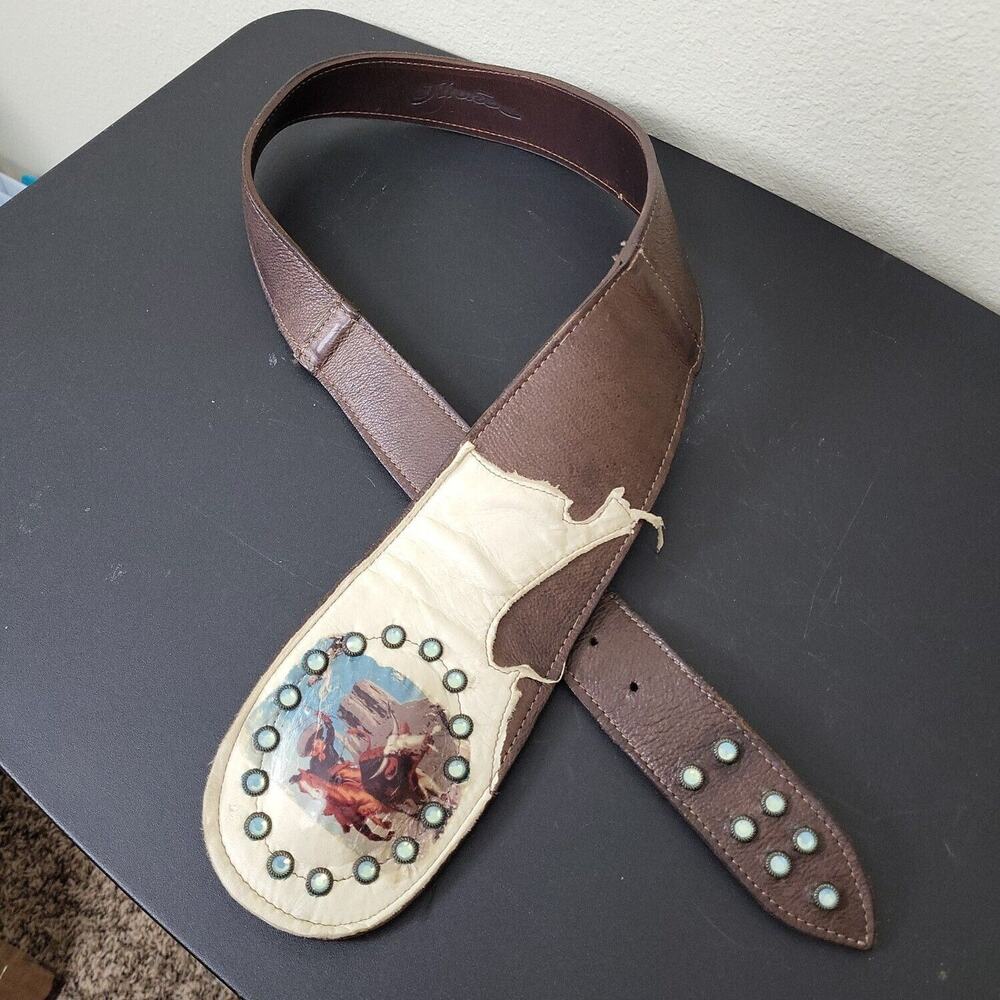 Aroho Womens Handmade Brown‎ Leather Adjustable Classic Western Belt